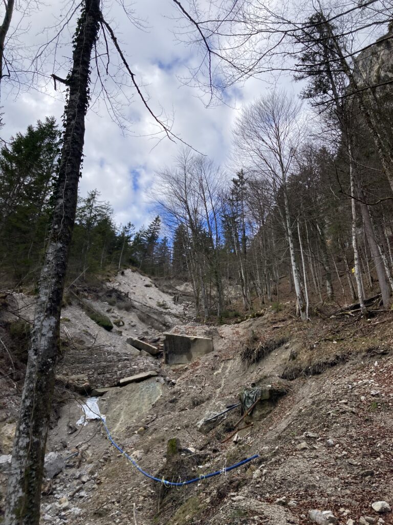 Hang am Ende der Rodelbahn